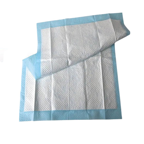 Disposable Underpads - 60x90 cm White and Blue | Highly Absorbent Polymer, Soft Polyester, Waterproof, Tear-Resistant