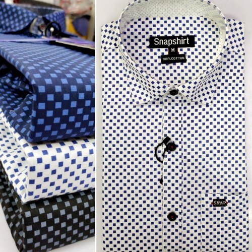 Multi Color Full Sleeves And Regular Fit Casula Wear Men'S Printed Shirts 