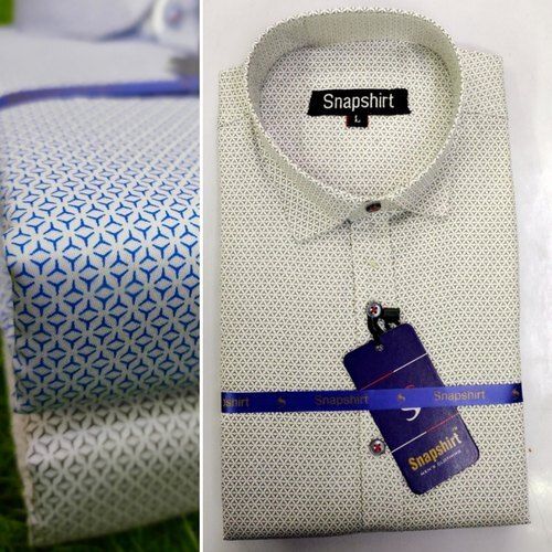 Multi Color Lien Fabric Collar Neck And Slim Fit Men'S Satin Print Shirts 