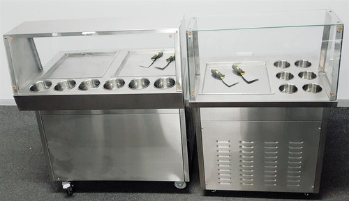 Stainless Steel Fried Ice Cream Machine, 220 Volt And 1 Horse Power