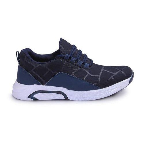 Reflective Materials For Nighttime Running. Blue Color Mens Outdoor Sports Shoes.