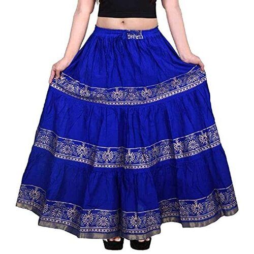 Ladies Printed Breathable And Absorbent Cotton Casual Wear Long Skirts