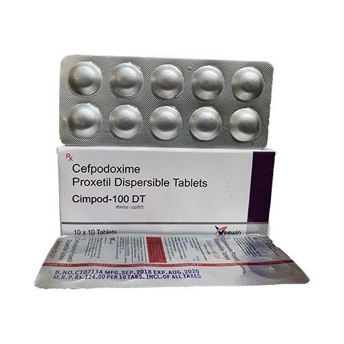 CIMPOD-100 DT Cefpodoxime Proxetil 100 MG Dispersible Antibiotic Tablet, 10x10 Alu Alu