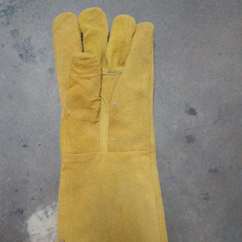 Full Finger Plain Yellow Hand Gloves for Daily Life