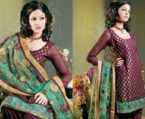 Ladies Long Sleeve Round Neck Party Wear Designer Salwar Kameez