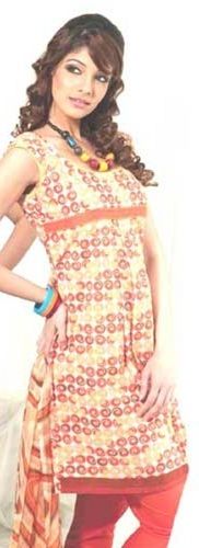 Spring Ladies Printed Round Neck Sleeveless Cotton Casual Salwar Kameez