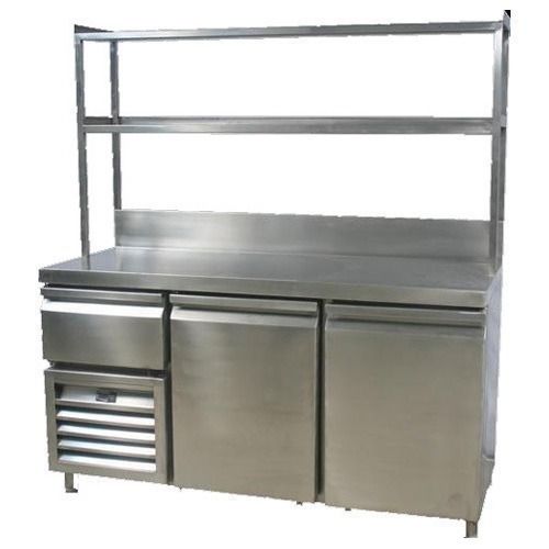 Blue-Red Matt Finished Free Stand Rust Proof Stainless Steel Service Counter