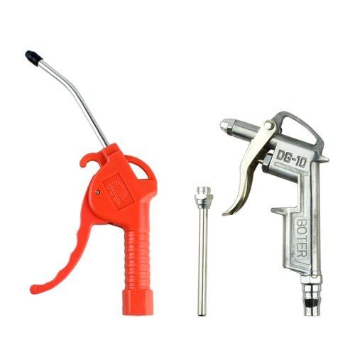 Stainless Steel Silver And Orange Air Compressor Gun