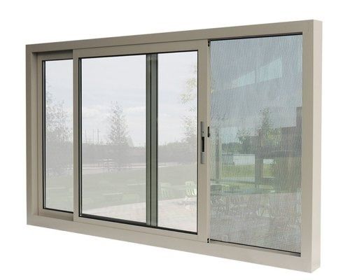 Strong And Durable Powder Coated Aluminum Glass Two Track Sliding Window