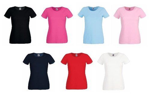 Ladies Round Neck T Shirt With Short Sleeve For Daily Wear