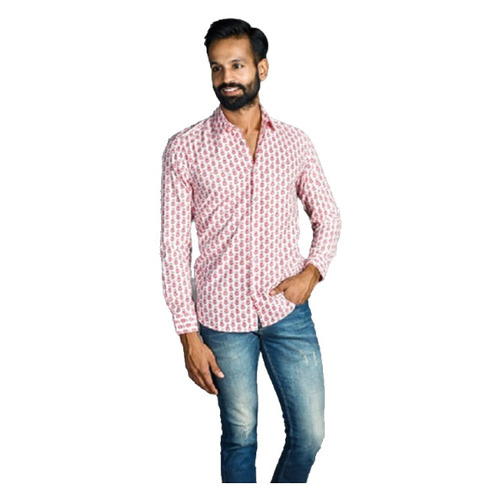 Mens Full Sleeves Slim Fit Printed Shirts - Collar Style: Straight
