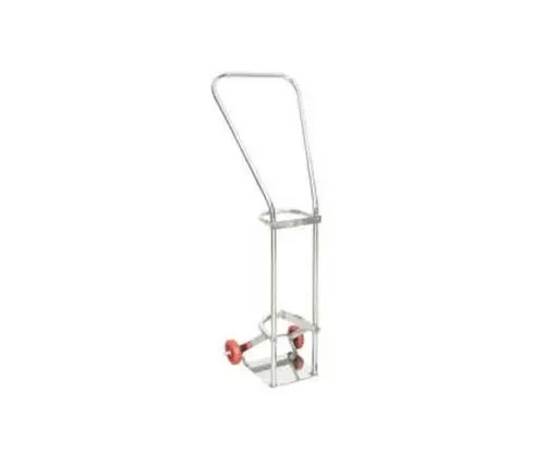 Cylinder Trolley - Mild Steel Sturdy Design | Weather Resistant Two Wheels for Easy Mobility Ideal for Hospitals and Clinics