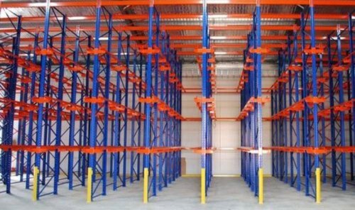 Silver Mild Steel Pallet Drive Racking System, Easy And Relocation