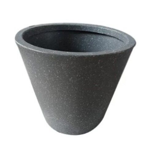 Plain Grey Round FRP Pot For Planting Size of 10 Inch