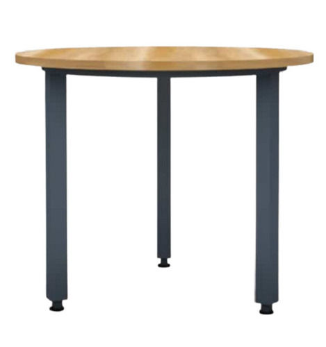 Strong And Durable Steel Frame Termite Proof Wooden Top Round Center Table