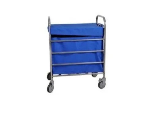 Sturdy Construction Long Life Span Four Wheels Type Stainless Steel Soiled Linen Trolley