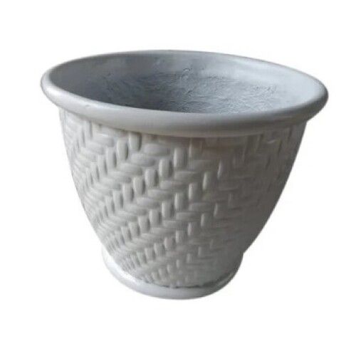 White FRP Pot For Planting with 8 Inch Height