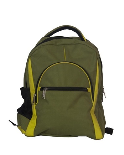 Zipper Closure Type Plain Nylon Green Color School Bag For Higher Secondary Classes
