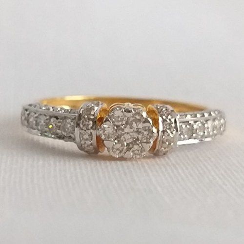 75% Purity And 18 Karat Gold Solitaire Diamond Rings For Casual Wear