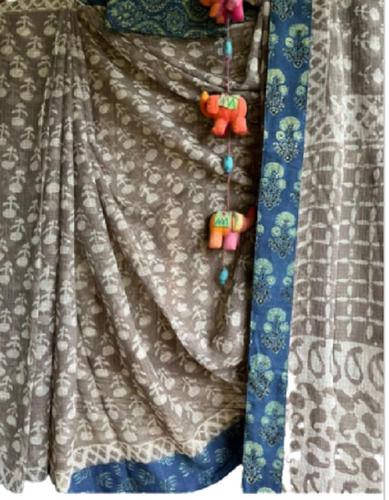 Hand Embroidery Printed Casual Wear Bandhani Cotton Silk Saree