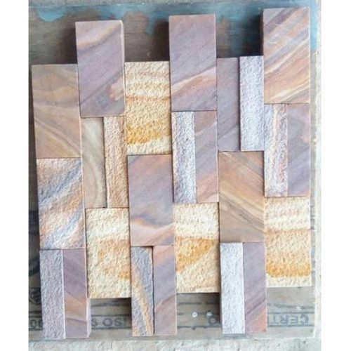 Heat Insulation Non Slip Rough Surface Rectangular Sandstone Wall Tile