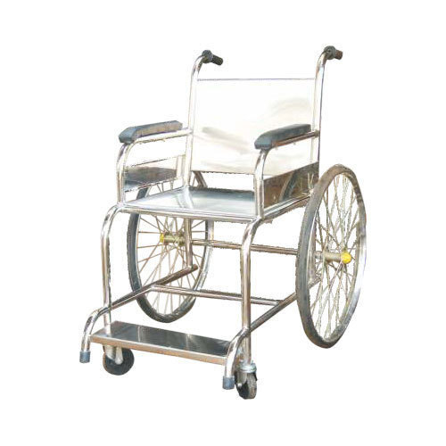 Manual Wheelchair - Stainless Steel Frame, 670mm (W) X 1100mm (D) X 920mm (H), Silver Finish | Durable, Reliable, Non-Folding Design