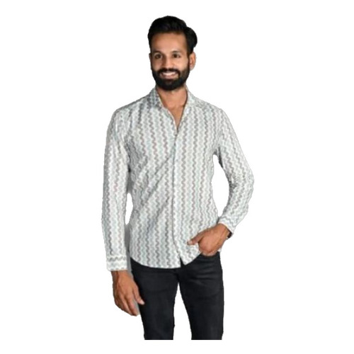 Mens Casual Full Sleeves Shirts - Collar Style: Straight