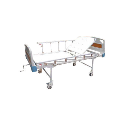 Mild Steel Backrest Bed - Foldable Design 50-110kg Load Capacity 4 Smooth Castors Polished Finish Manual Adjustment Two-Section Top Reliable Service Life Easy to Move