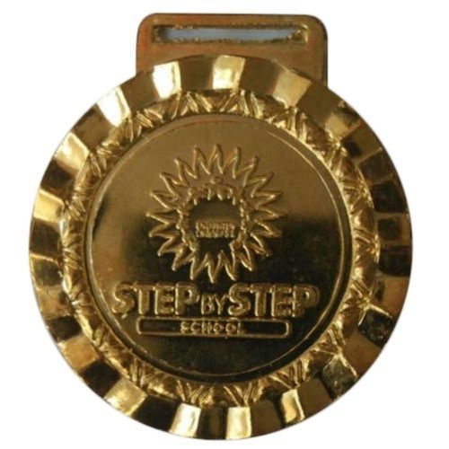 Polished Finish 30 Inches Neck Ribbon Round Shape Brass Award Medal