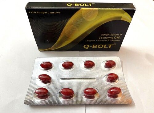 Q-Bolt Coenzyme Q10, Lycopene, L Carnitine And L-Arginine Softgel Capsules, 1x10 Blister