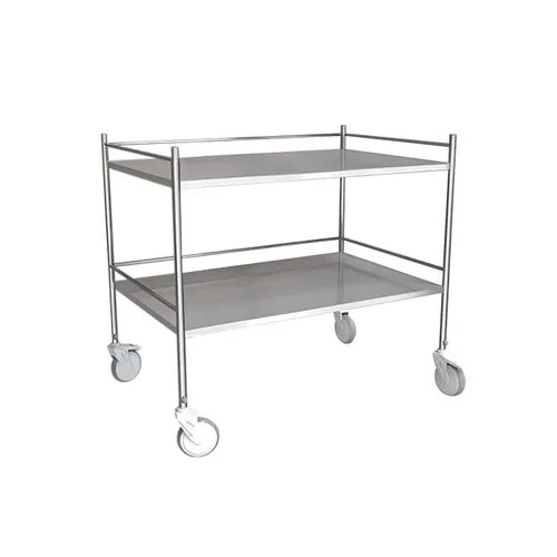 Stainless Steel Instrument Trolley - Rectangular Design, Durable and Rust Proof, Easy to Clean and Maintain