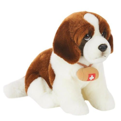 Silver White And Brown Dog Soft Toy