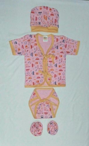 4 Piece Set Cotton Fabric Inter Lock 160 Gsm New Born Baby Dress