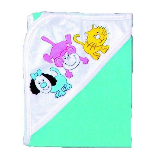 76x76 Cm Size Soft Terry Fabric Teddy Bear Print Bath Towel for Toddlers
