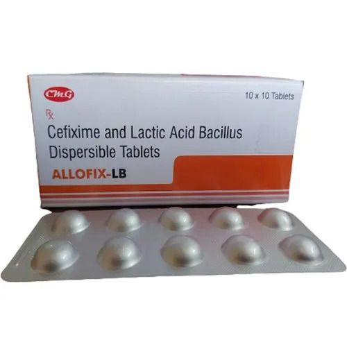 Allofix-LB Cefixime And Lactic Acid Bacillus Dispersible Antibiotic Tablets, 10x10 Alu Alu