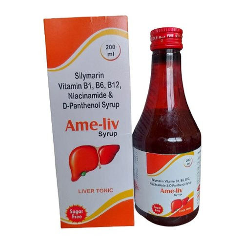 Ame-liv सिलीमारिन, विटामिन B1, B6, B12, नियासिनमाइड और डी-पैंथेनॉल सिरप, 200 मिली