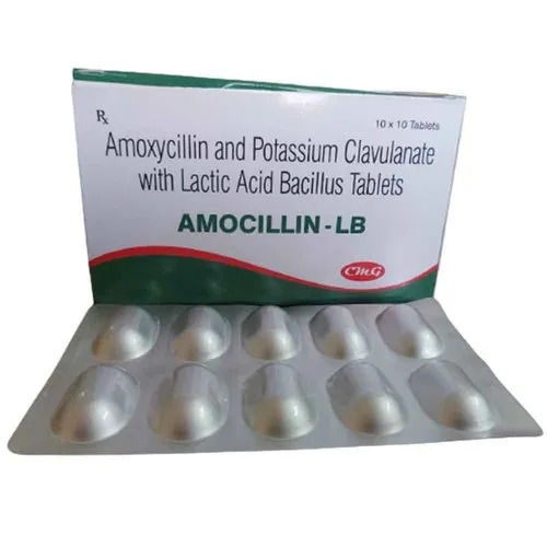 Amoxycillin And Potassium Clavulanate With Lactic Acid Bacillus Antibiotic Tablets