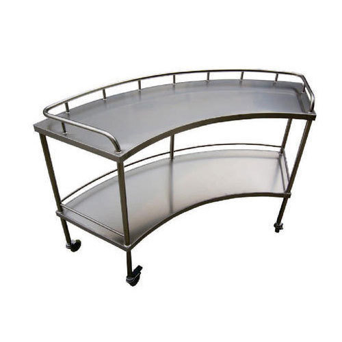 Curved Instrument Trolley - Aluminum 24x18x33 Inches | Durable Scratch Resistant Eco-Friendly 150-200 kg Load Capacity Easy To Use