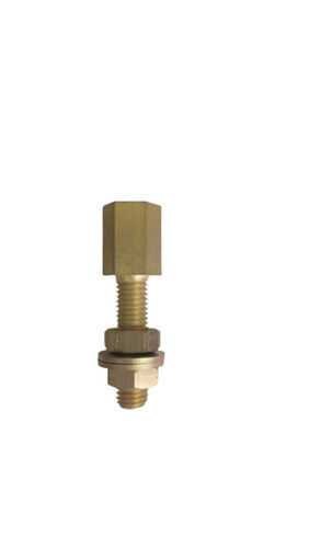 Golden Round Base Hexagonal Top Strong Brass Terminal Nut Bolt Washer 