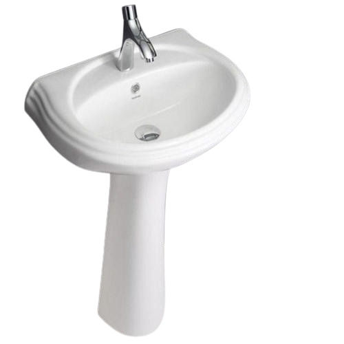 Strong And Durable Wall Mounted Glossy Finished Ceramic Pedestal Wash Basin