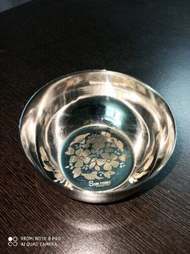 Sun Point Stainless Steel Laser Printed Round Bowl