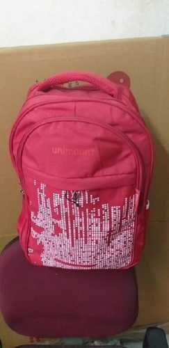 Zipper Closure Type Kids Red Colored School Bags With Adjustable Straps And High Weight Bearing Capacity