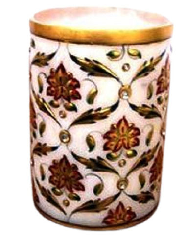 3 Cm X 4 Cm X 3cm Hand Made Decorative Cylindrical Marble Stationery Holder 