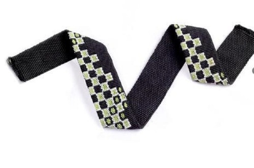 Jacquard Elastic Tape - 20 Meter Length, 1-1.5 Inch Width - Lightweight, High Strength, Black and White Printed Design