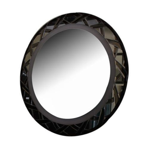 Circular Metallic Border Reflective Glass Decorative Mirror For Bathrooms And Bedrooms