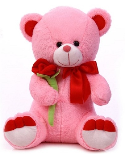 फिलिंग पॉलिएस्टर फाइबर प्लश मटेरियल 55 सेमी आकार और 750 ग्राम वज़न रोज़ टेडी बियर