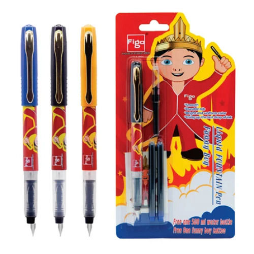 Multi Color Plastic Material Funky Looking Fountain Pen With Extra Ink Cartridge 