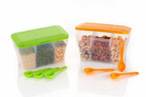 Three Compartment Food Storage Plastic Container