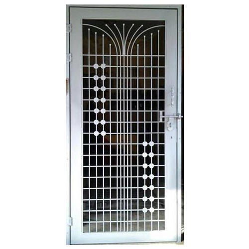 Silver Corrosion Resistant Powder Coated Outward Open Style Wrought Iron Door For Entrance