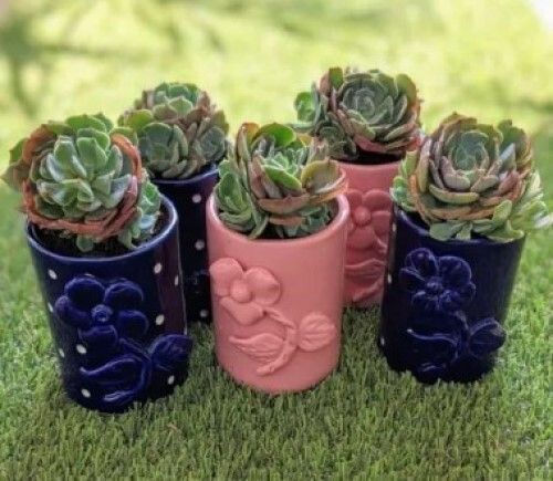 Designer Flower Pipe Shape Ceramic Tables Top Pot For Home